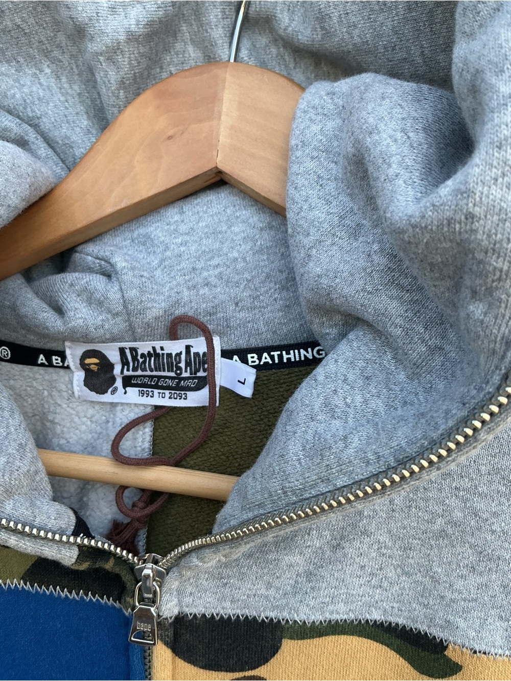 Bape Patchwork Camo Full-Zip Hoodie | Size Large - Picture 2 of 7